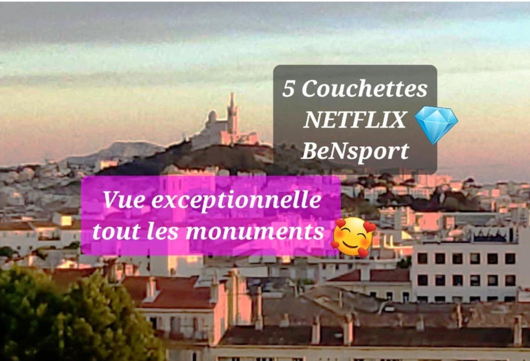 Sublime 2 Pieces Vue Incroyable Mer Et Tout Les Monuments De Marselha Exterior foto