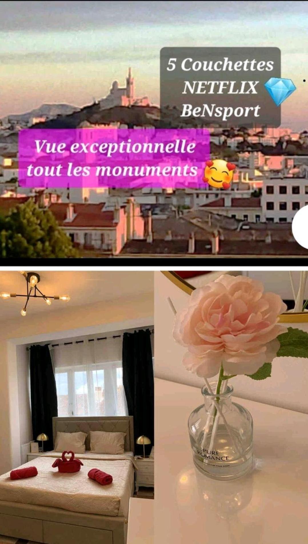 Sublime 2 Pieces Vue Incroyable Mer Et Tout Les Monuments De Marselha Exterior foto